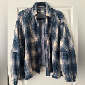 Free people Kyoto plaid swing top